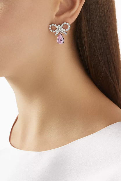 Micro Bow Droplet Earrings