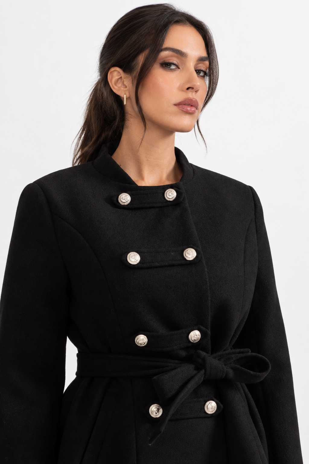 DOUBLE-BREASTED COAT WITH DETACHABLE CAPE